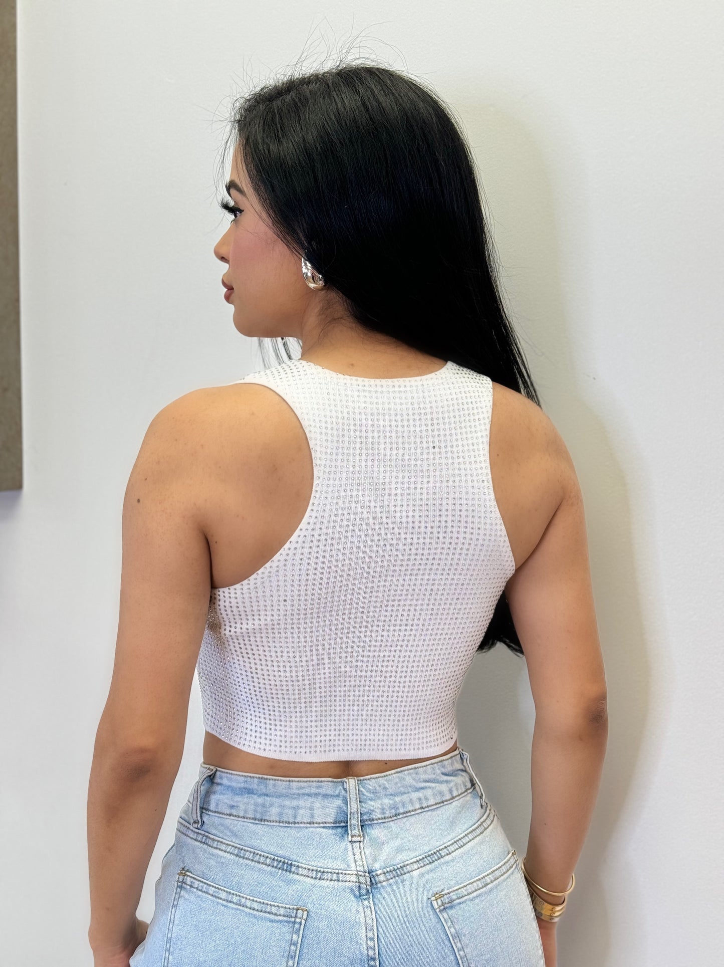 Rhinestone crop top