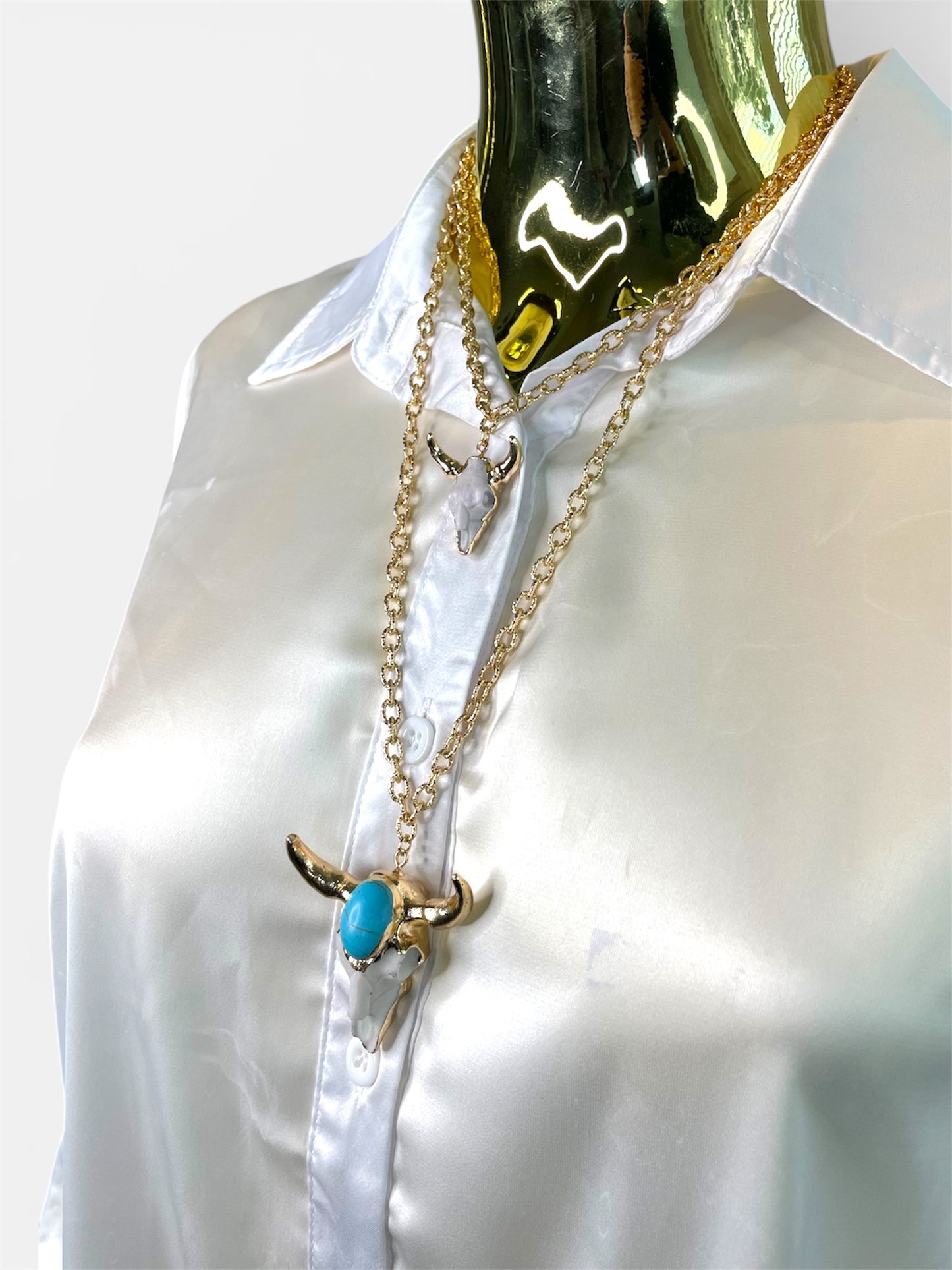 Bull Head Turquoise Chain