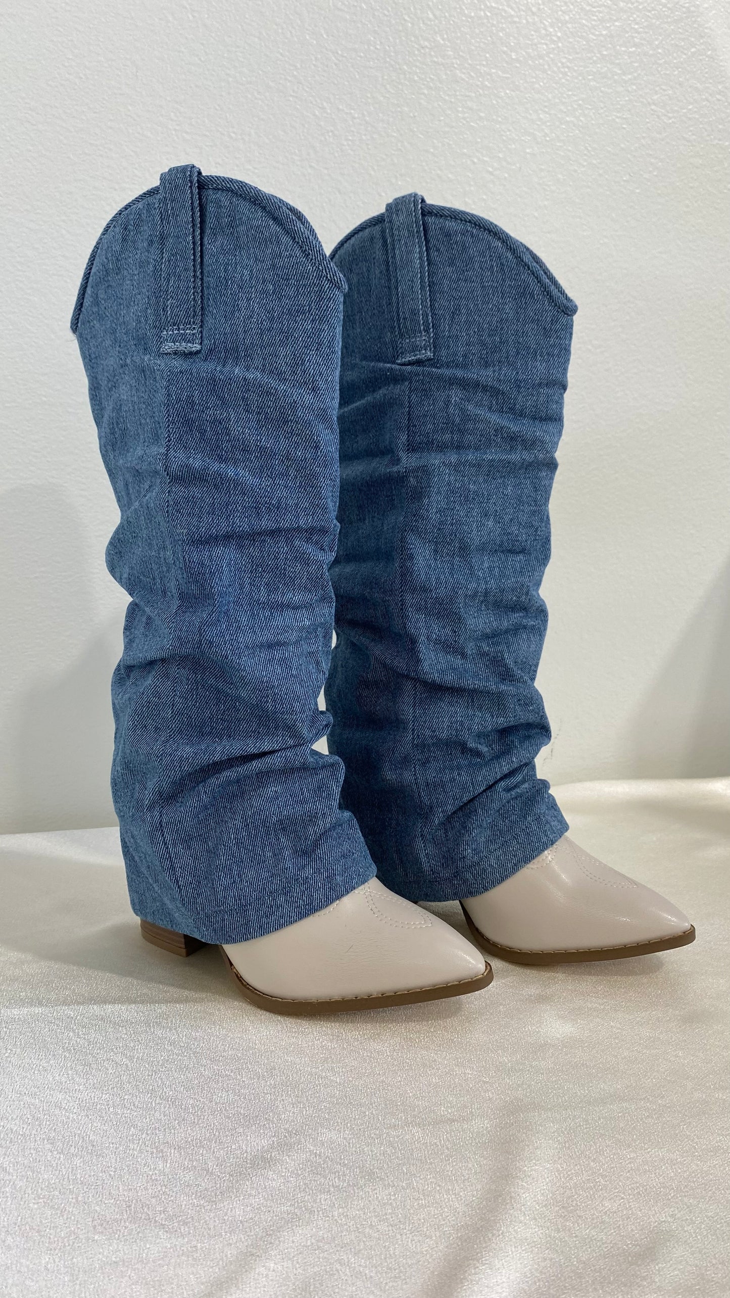 Denim cowboy boots