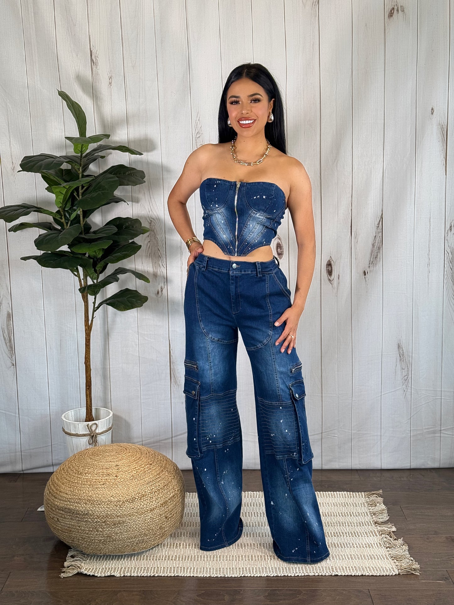 Denim Cargo Set