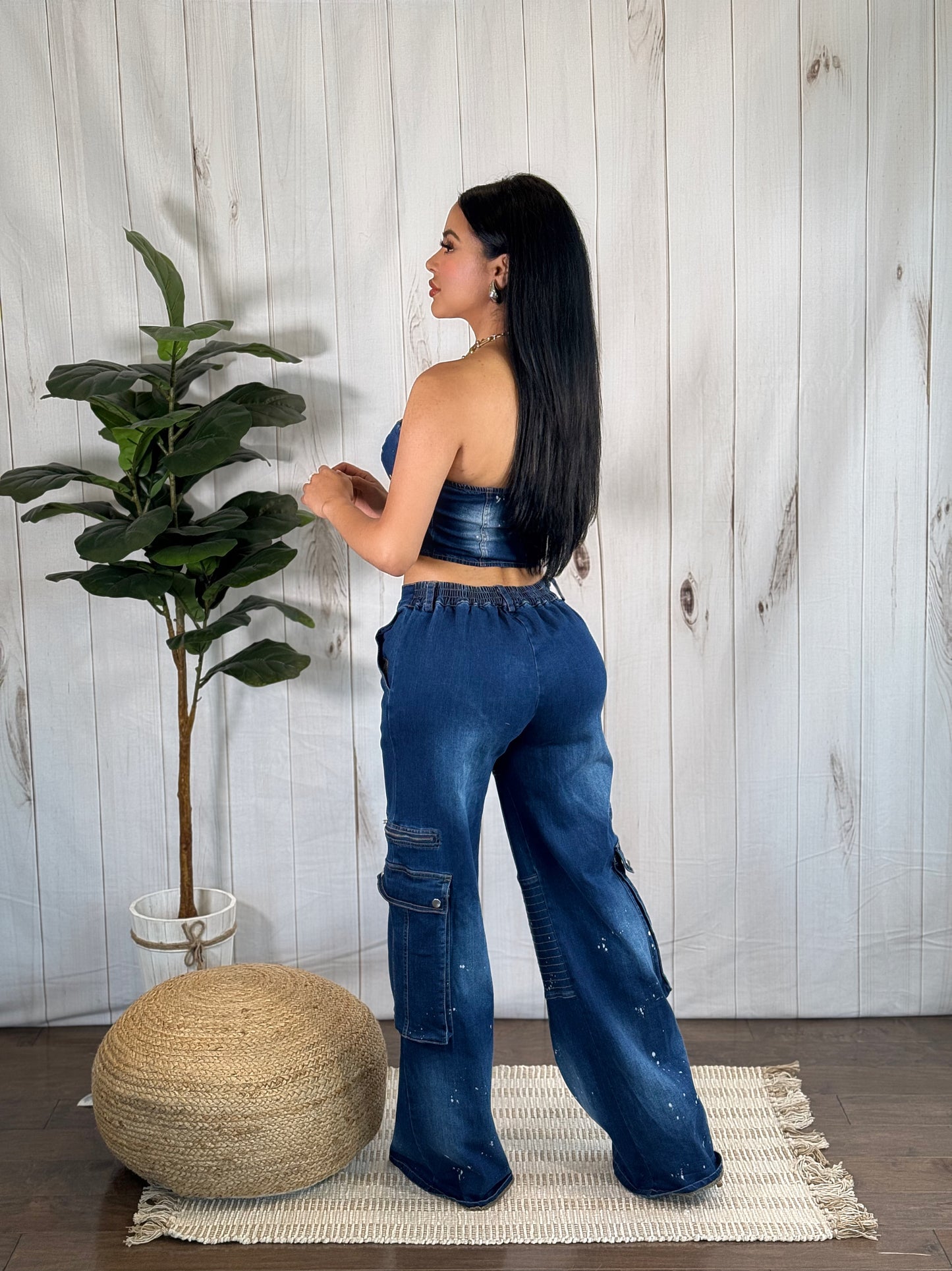 Denim Cargo Set