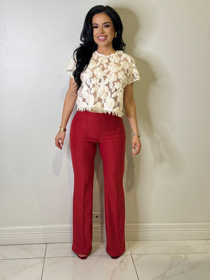 Solid red pants