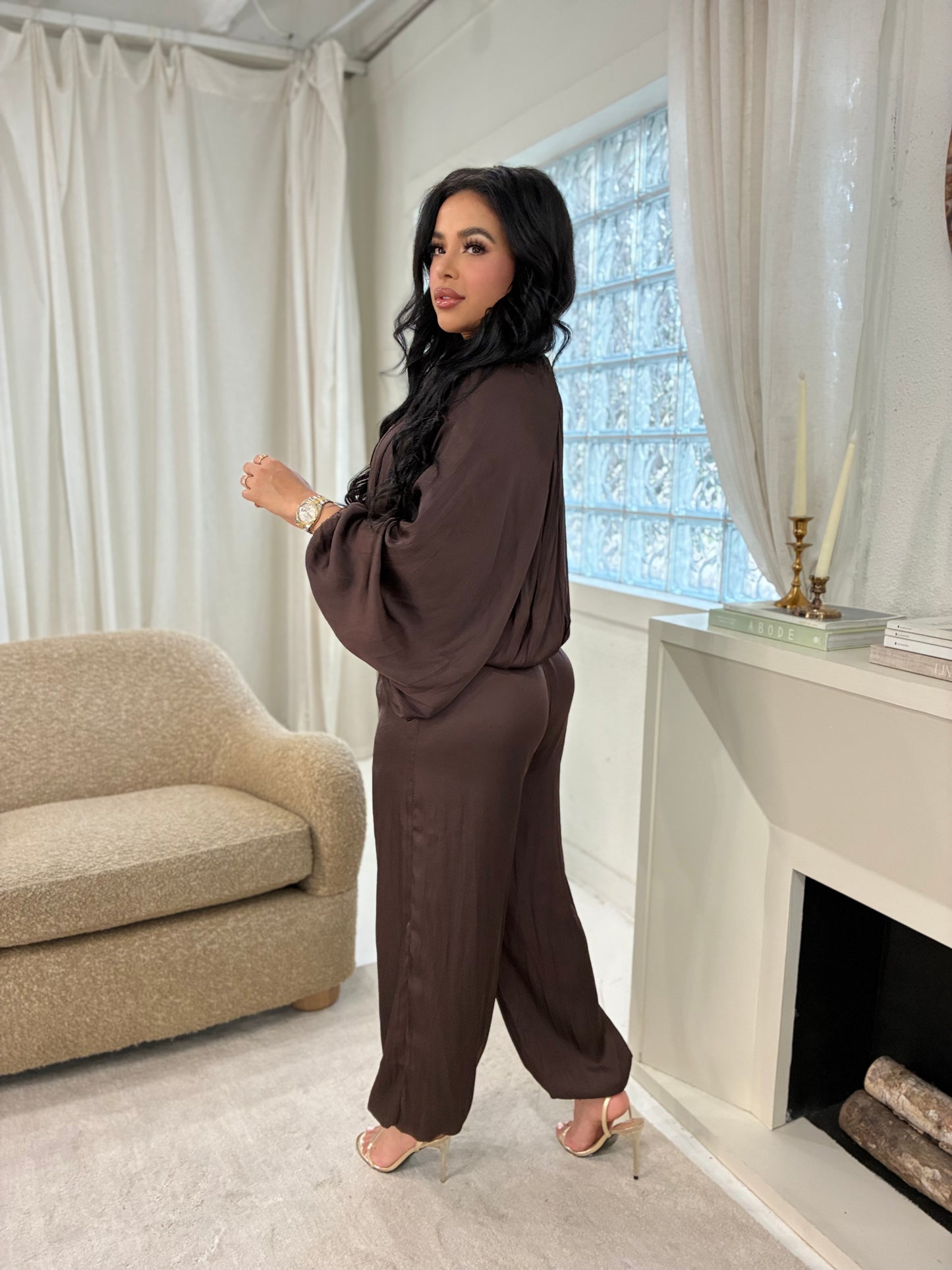 Chocolate Satin Set