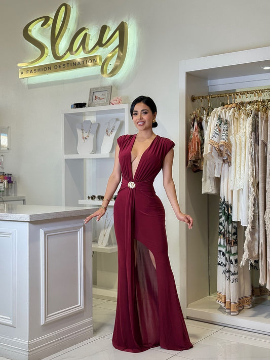 Burgundy Dress