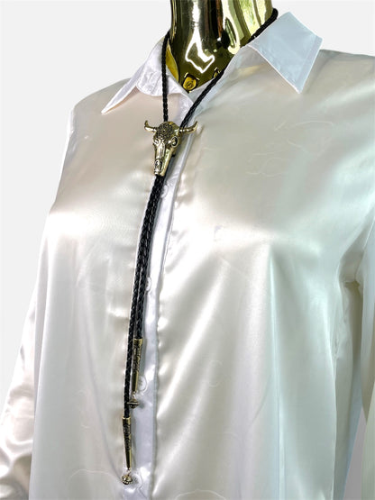 Bull Head Black Lace Collar & Earrings