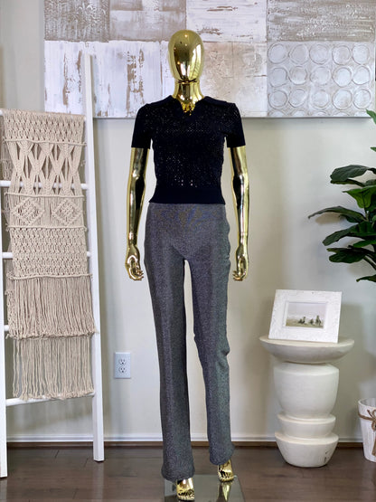 Black Stones Crochet Shirt