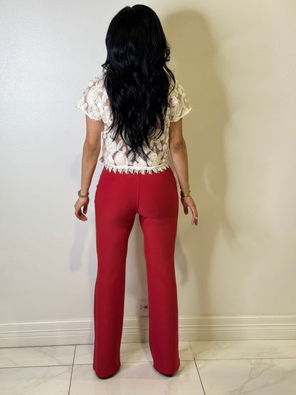 Solid red pants