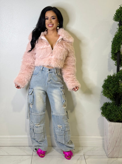 Pink Fur Jacket