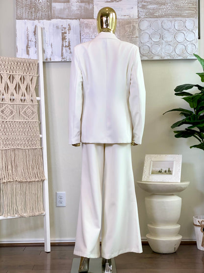 Relaxed-Fit Cream Blazer Set