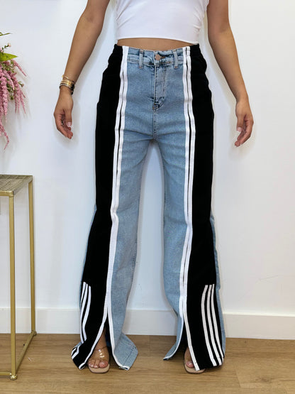 Solid stripes jeans