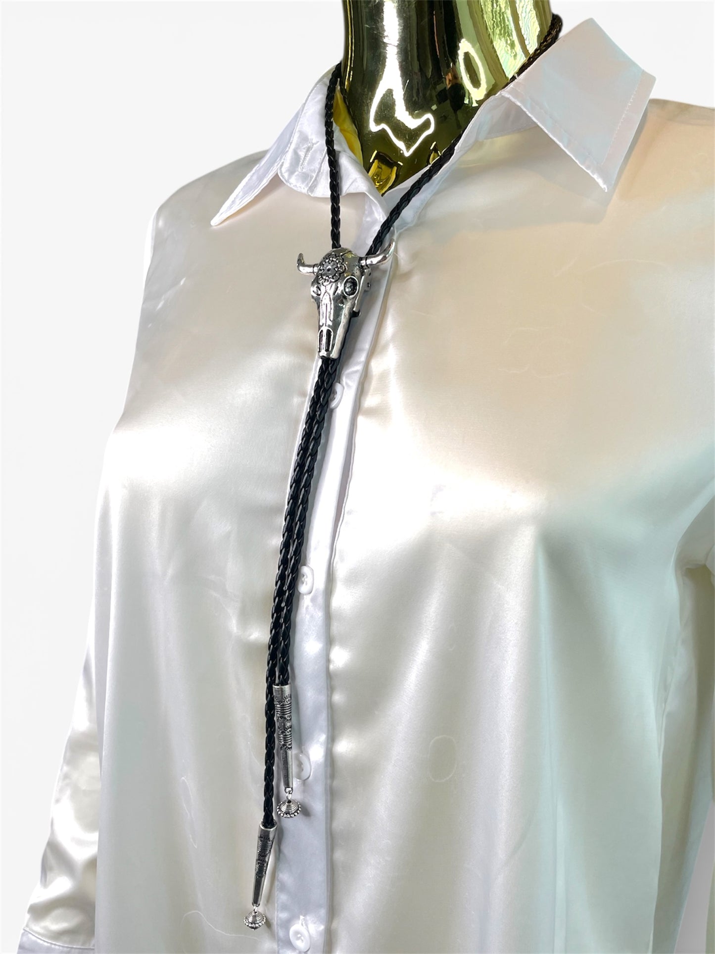 Bull Head Black Lace Collar & Earrings