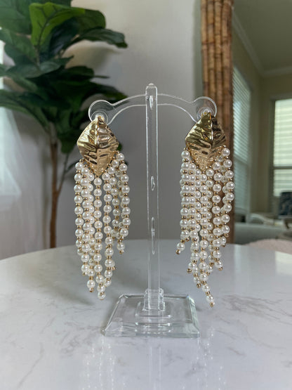 Hanging Pearls Beach Earrings