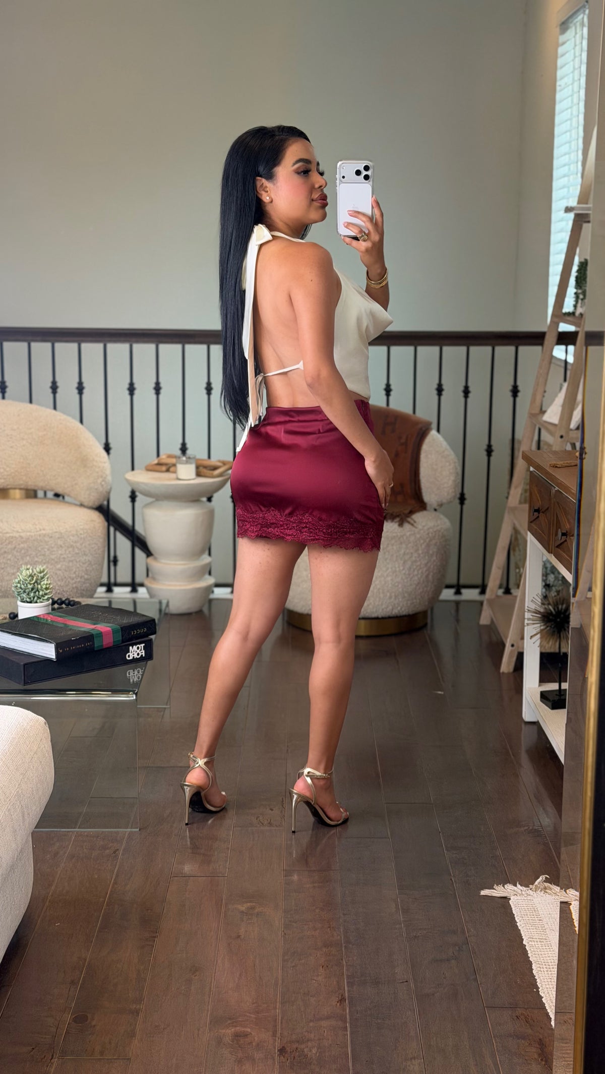 Satin skirt